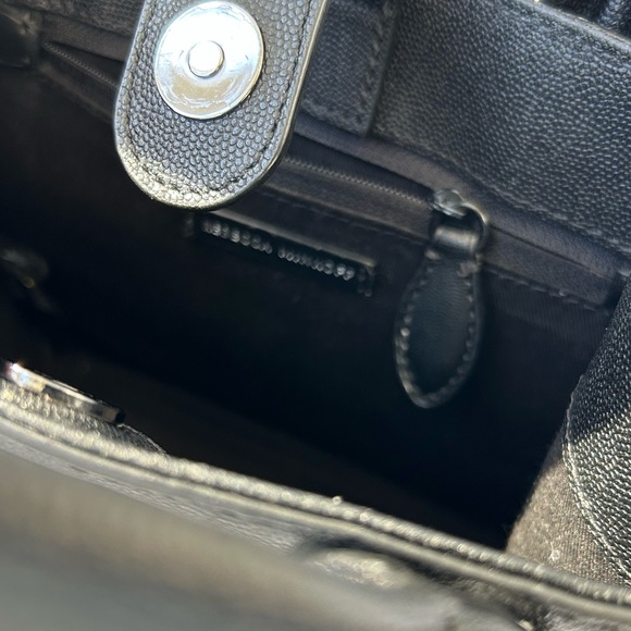 Rebecca Minkoff Megan Mini Tote In Black Pebbled Leather - Picture 9 of 10